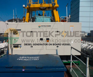 250KW CUMMINS SILENT DIESEL GENERATOR RUNNING ON BOARD