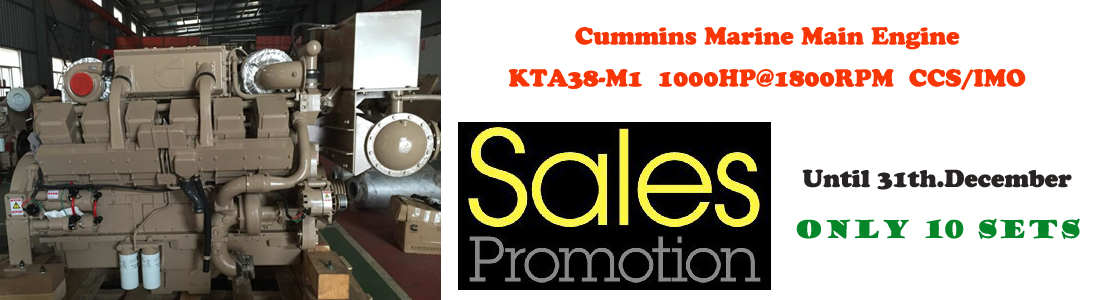 CUMMINS MARINE ENGINE KTA38-M1 1000HP 1800RPM FOR SALES PROMOTION