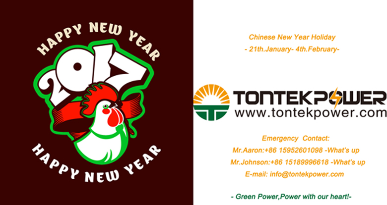 2017 CHINESE NEW YEAR HOLIDAY
